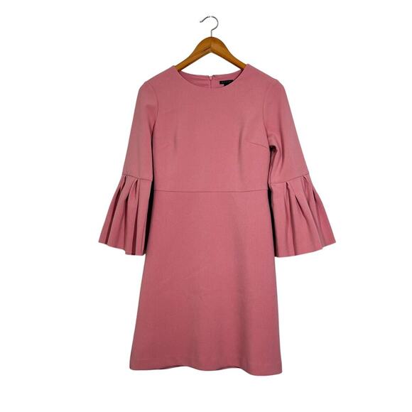 Ann Taylor A-Line Rose Pink Dress Sz 00 Bell 3/4 Sleeves Cocktail Day to Night - Picture 1 of 9